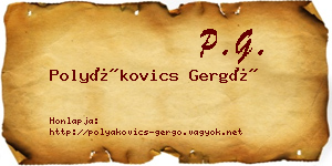 Polyákovics Gergő névjegykártya